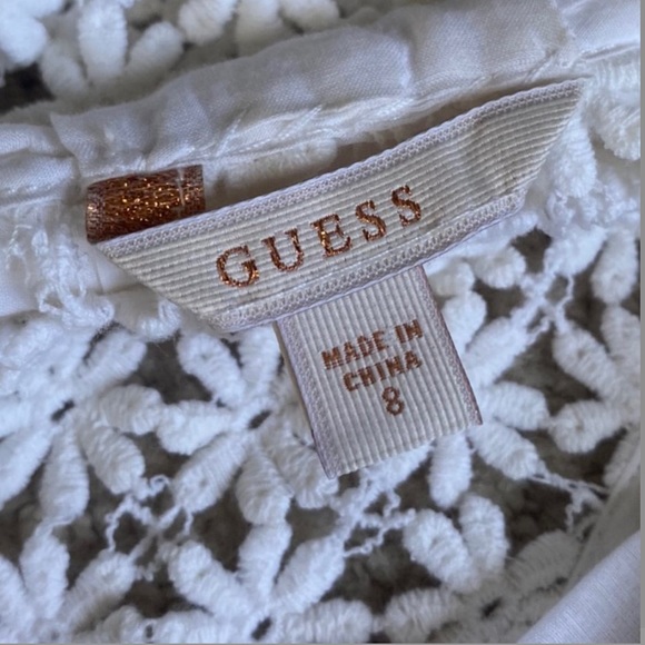 White Cotton Guess Flowy Dress - Picture 4 of 5